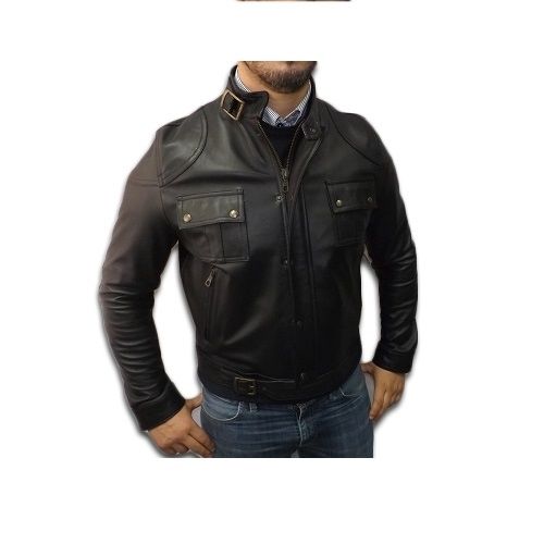 GIACCA DA UOMO ARTIGIANALE, MOD: GIUBBINO IN PELLE -LIVERPOOL-NERO