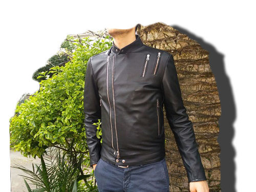 GIACCA DA UOMO ARTIGIANALE, GIUBBINO IN VERA PELLE  MOD.CHIODO-UOMO