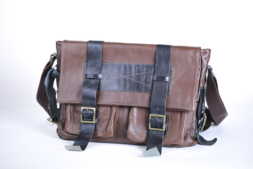 MESSENGER UOMO IN VITELLO VINTAGE, MOD: BORSA A TRACOLLA - STAFF- MARRONE BIS