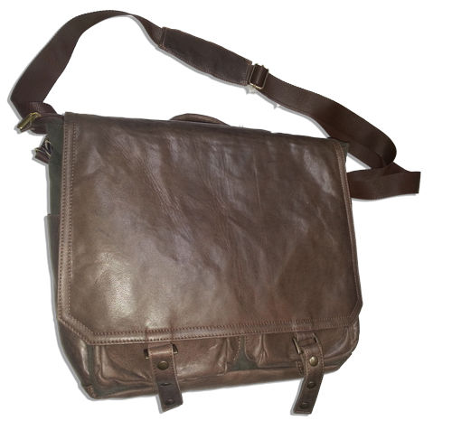 BORSA A TRACOLLA PELLE/CANVAS MODELLO OWEN-015