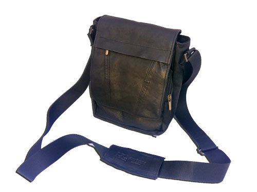 BORSELLO A TRACOLLA UOMO BAG IN VERA PELLE VITELLO, MOD: CRAT - BLACK