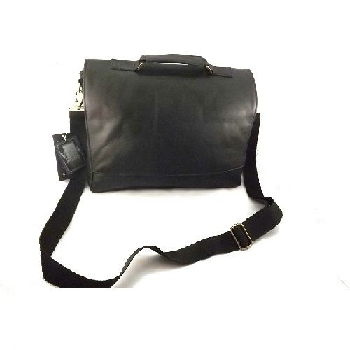 BORSA A TRACOLLA UOMO MESSENGER VERA PELLE, MOD: GEORGE-PR NERO