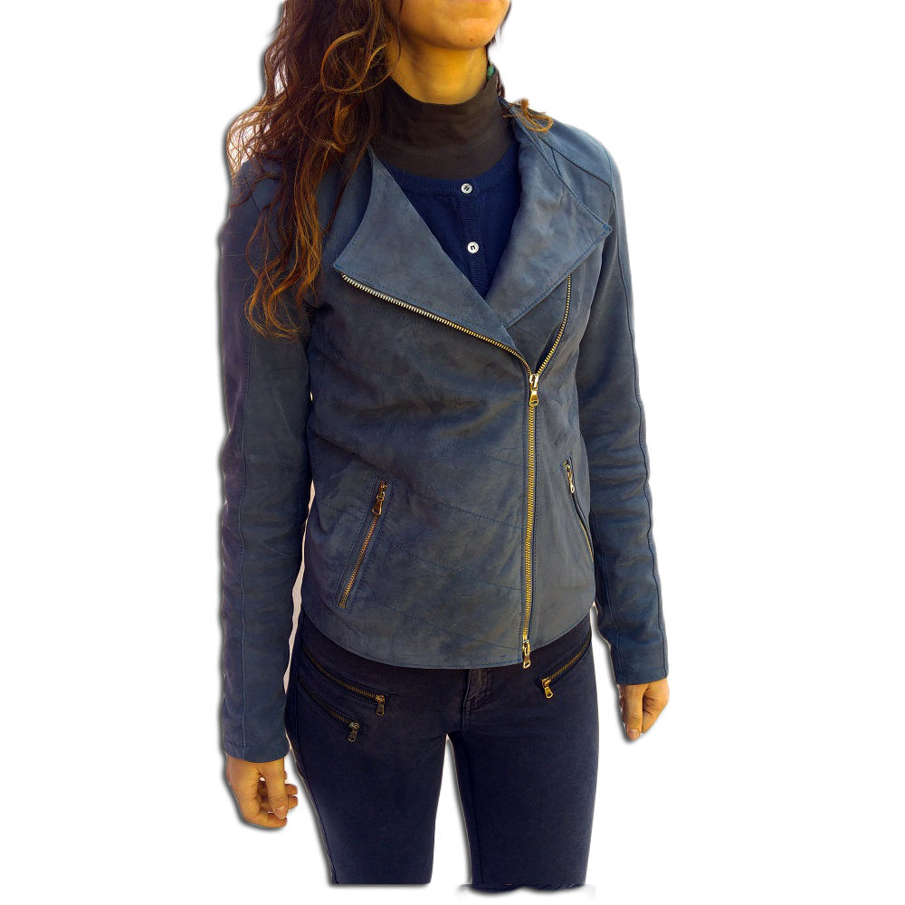 GIACCA IN VERA PELLE DA DONNA, MOD: GIUBBINO IN CAMOSCIO -CLAIRE