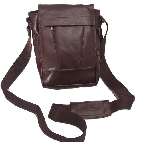 BORSELLO A TRACOLLA UOMO BAG IN VERA PELLE VITELLO, MOD: CRAT - BROWN