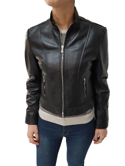 GIACCA DA DONNA IN VERA PELLE MOD: GIUBBOTTO IN PELLE - SOFIA-NERO