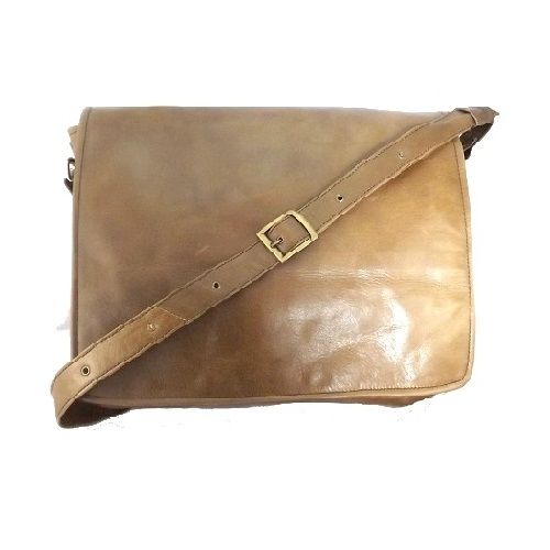 BORSA TRACOLLA UOMO MESSENGER IN VERA PELLE - ALFRED-SABBIA