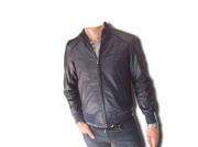 GIACCA DA UOMO ARTIGIANALE, MOD: GIUBBOTTO IN PELLE - CRAT BLU