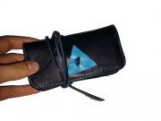 PORTATABACCO IN PELLE PORTA CARTINE FILTRI MOD.TRIANGOLO gratis le tue iniziali