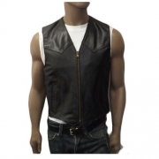 GILET IN PELLE DA UOMO , VERO ARTIGIANATO ITALIANO MODELLO AVVITATO