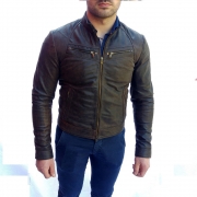 GIACCA UOMO ARTIGIANALE, MOD: GIUBBOTTO IN PELLE - KEVIN OLD -TIME, VINTAGE.