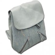 ZAINETTO DA DONNA PELLE E CORK(SUGHERO) MOD EDVIGE-GRIGIO CARTA DA ZUCCHERO